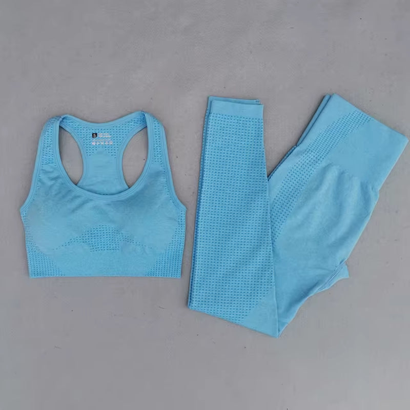 2/3/5PCS Energy Seamless Yoga Set Women Workout Set Sportswear Fitness Clothes for Women Clothing Gym Leggings Sport Suit