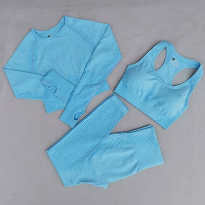 2/3/5PCS Energy Seamless Yoga Set Women Workout Set Sportswear Fitness Clothes for Women Clothing Gym Leggings Sport Suit