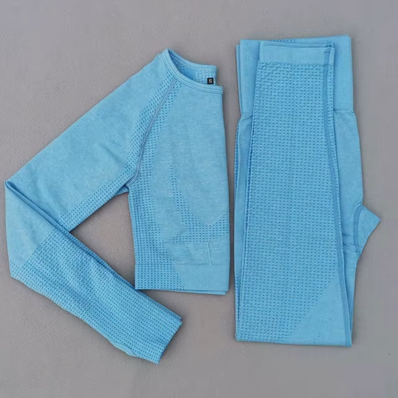 2/3/5PCS Energy Seamless Yoga Set Women Workout Set Sportswear Fitness Clothes for Women Clothing Gym Leggings Sport Suit