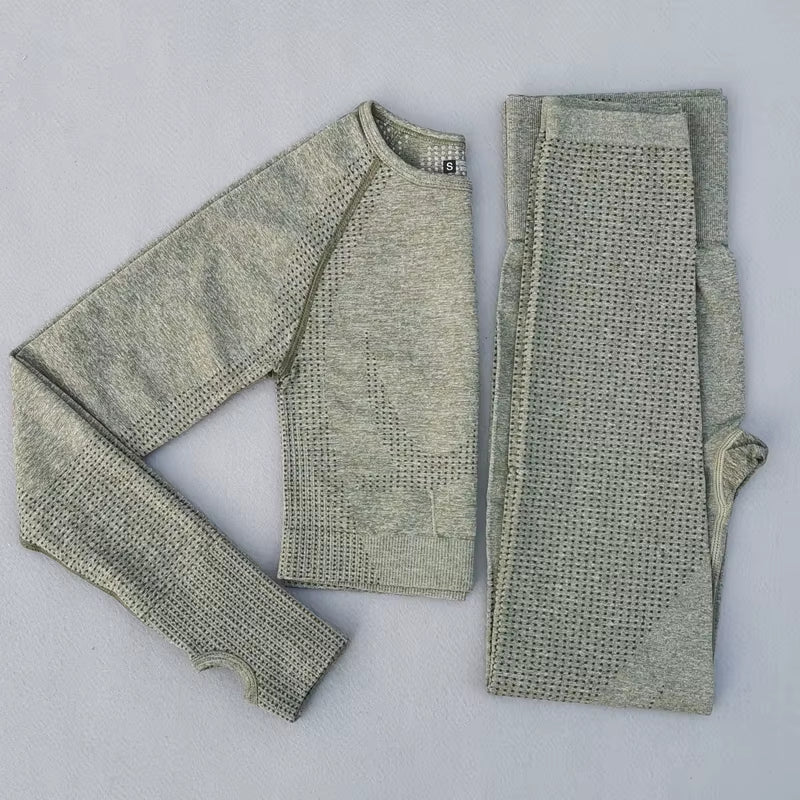 2/3/5PCS Energy Seamless Yoga Set Women Workout Set Sportswear Fitness Clothes for Women Clothing Gym Leggings Sport Suit