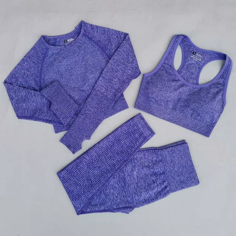 2/3/5PCS Energy Seamless Yoga Set Women Workout Set Sportswear Fitness Clothes for Women Clothing Gym Leggings Sport Suit