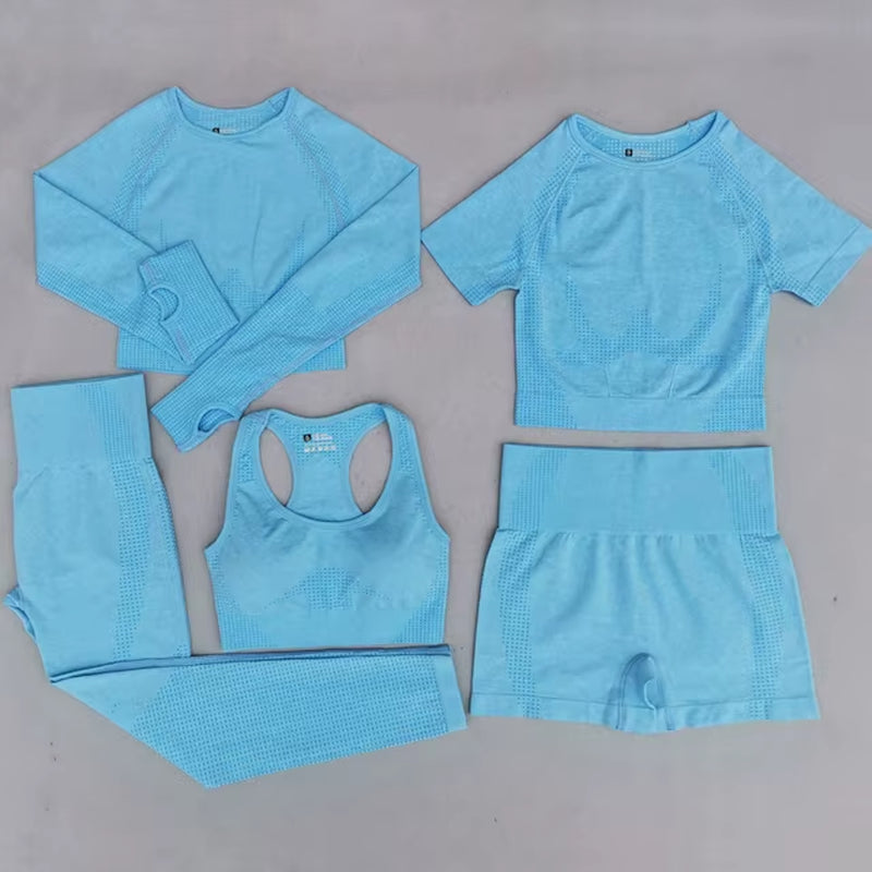 2/3/5PCS Energy Seamless Yoga Set Women Workout Set Sportswear Fitness Clothes for Women Clothing Gym Leggings Sport Suit